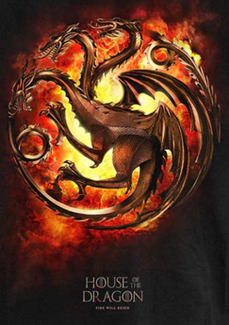 House of the Dragon Dragonfires Targaryen T-Shirt - Click Image to Close